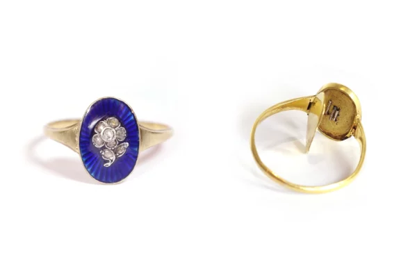 gold enamel poison ring