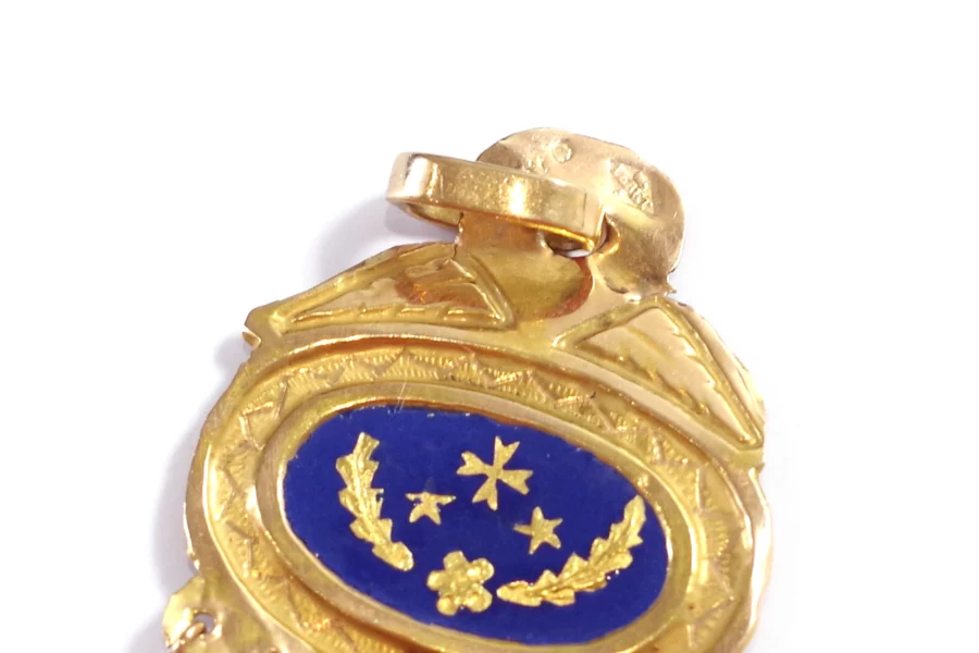 gold enamel pendant