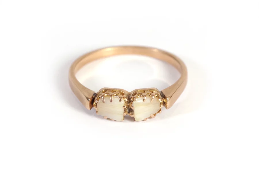 victorian milk tooth ring in gold