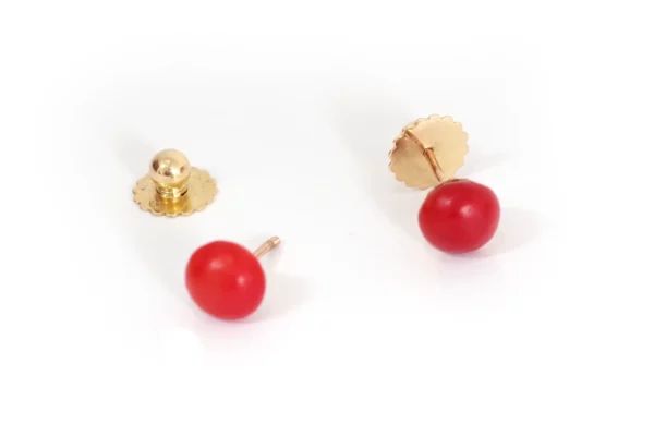antique coral stud earrings