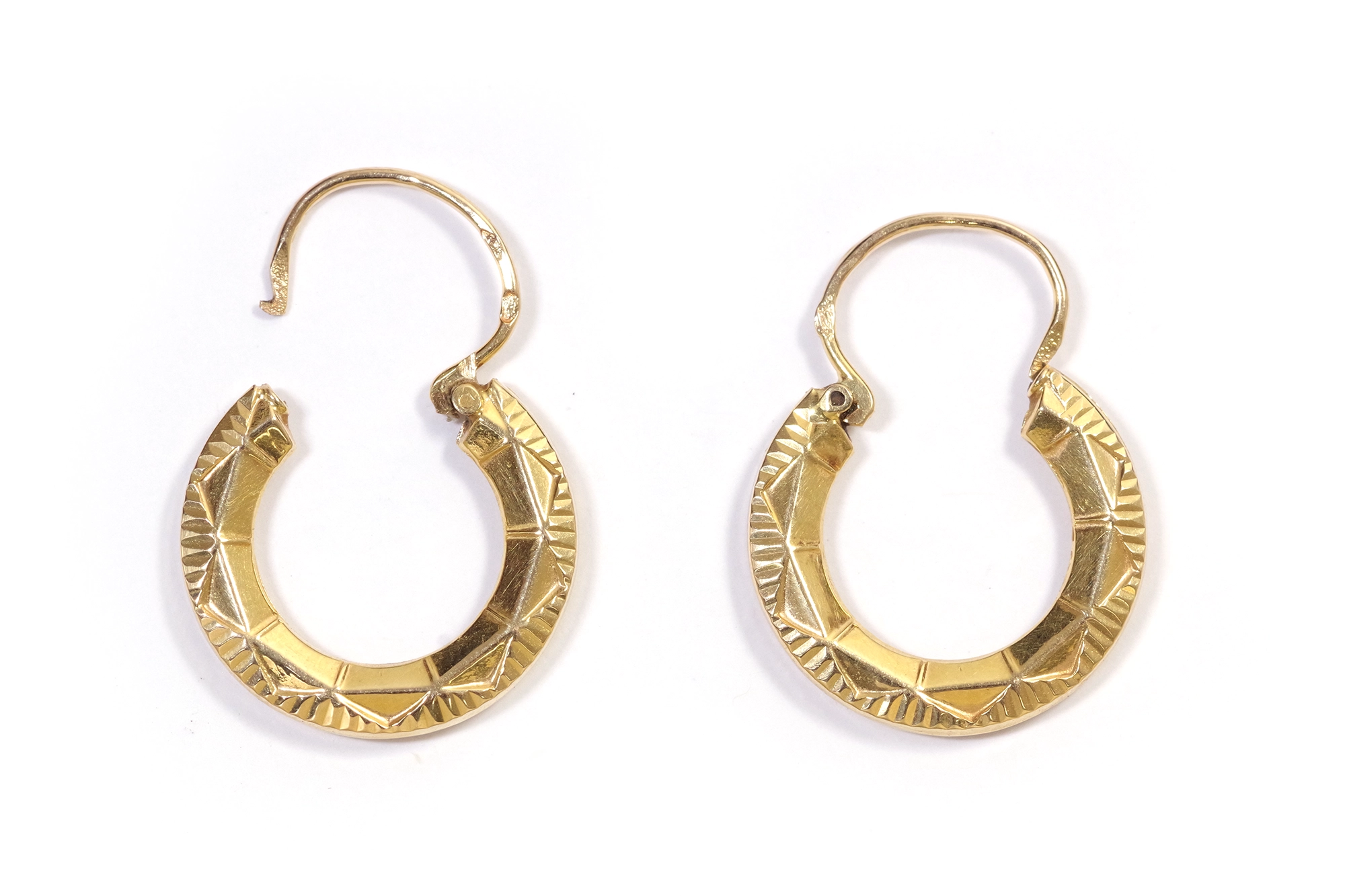 Antique 18K Gold Victorian Creole Hoop Earrings