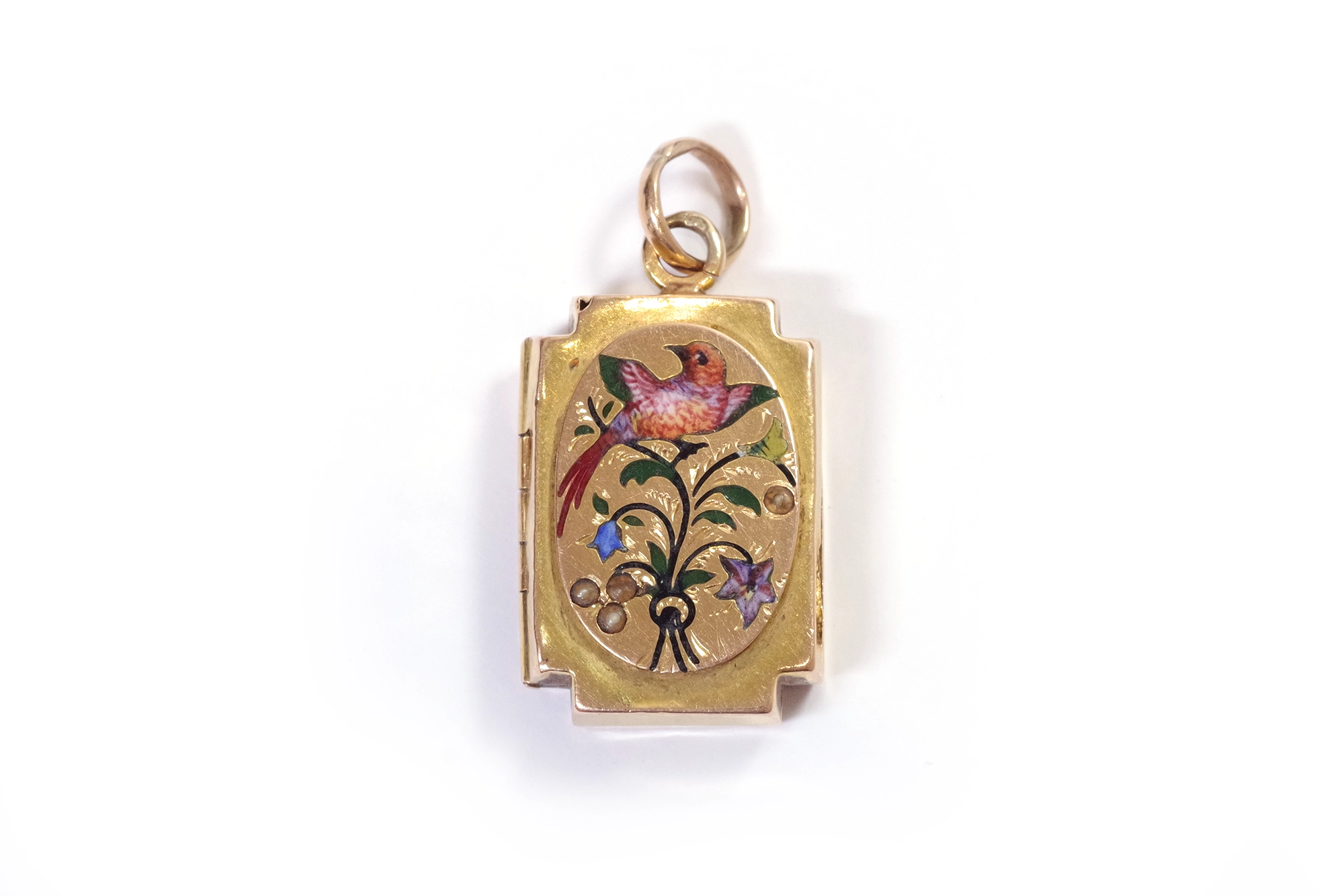 Antique Art Deco Gold Filled Aesthetic Big Floral Locket Necklace 24