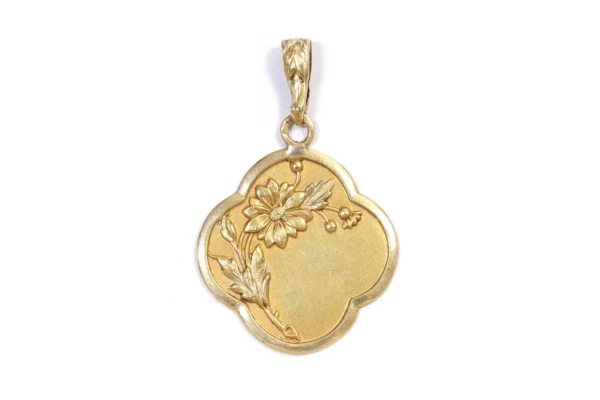 Art Nouveau gold pendant