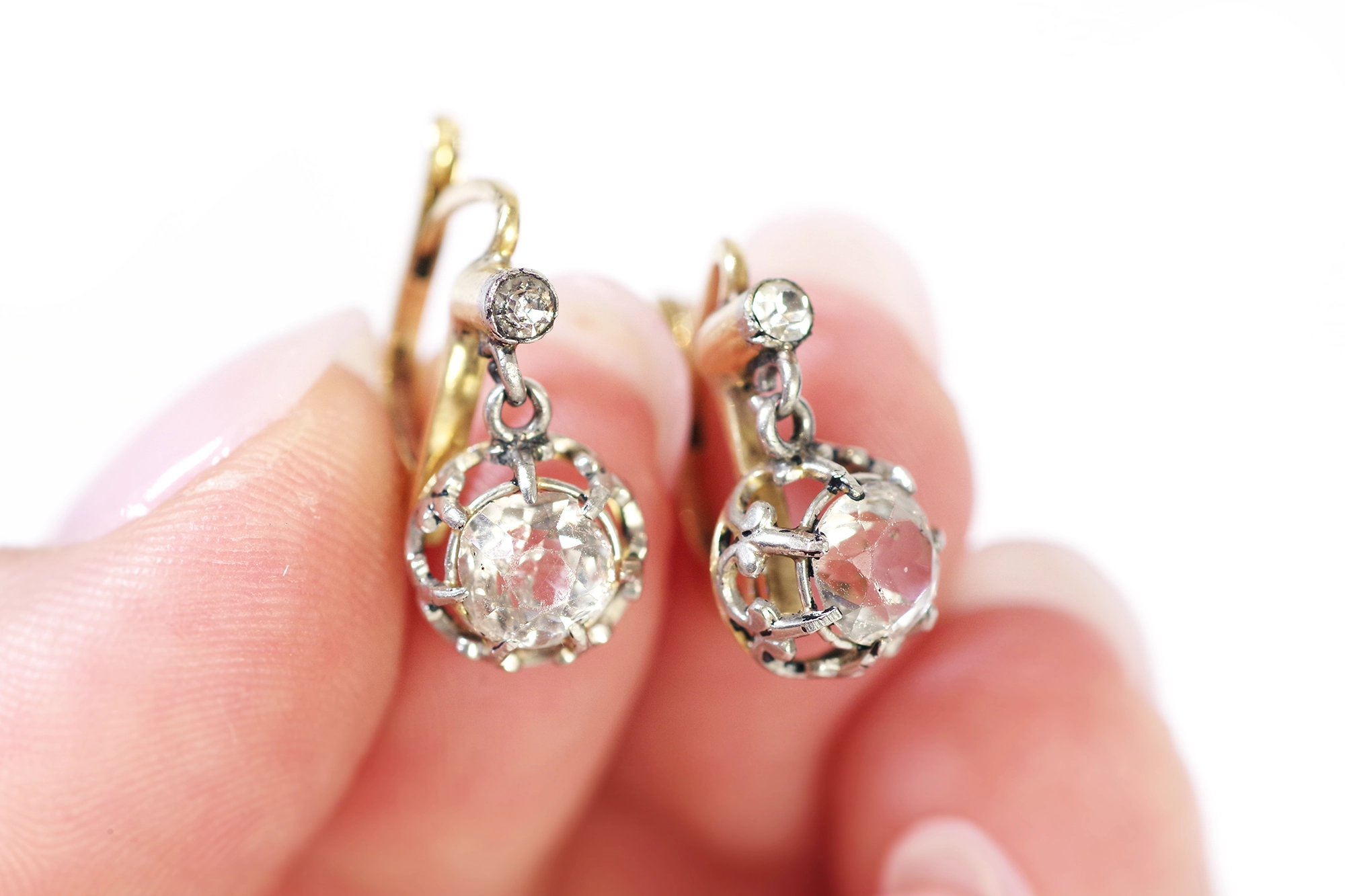 Handmade Hammered Hoop Earrings with AAA herkimer diamond nuggets – Buddha  Blossom Jewels