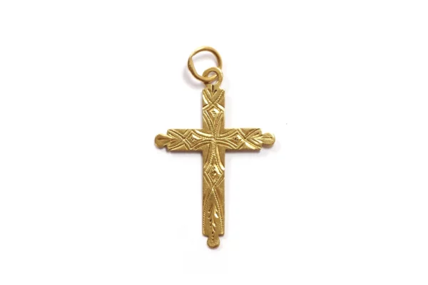 antique gold cross pendant