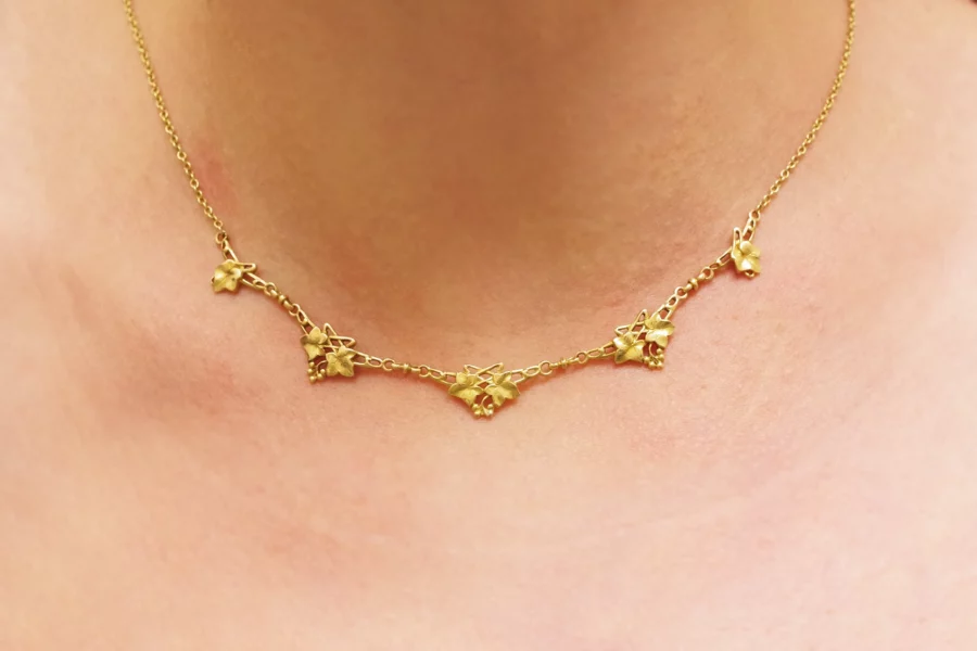 Gold art nouveau necklace