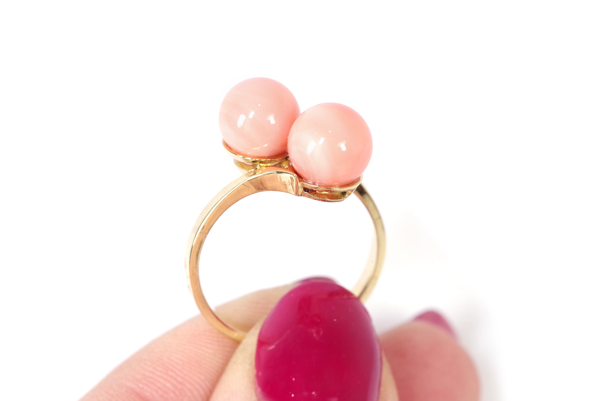 9-9.5mm Pink Cultured Pearl Ring with .93 ct. t.w. Pink Sapphires and .13  ct. t.w. Diamonds in 14kt Rose Gold | Ross-Simons
