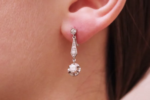 Art deco diamond earrings