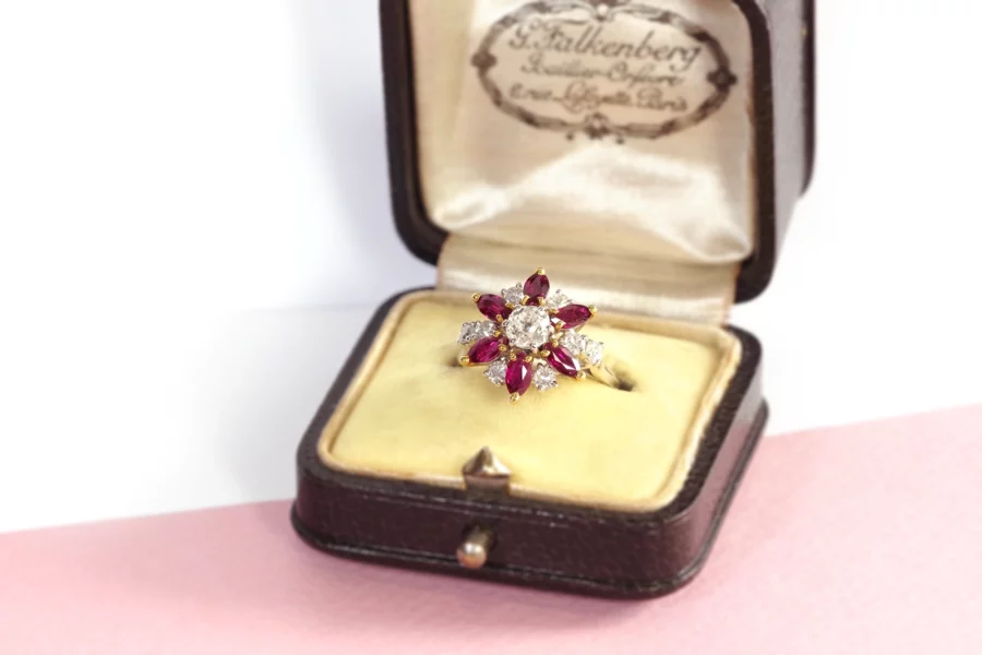 Vintage ruby diamond ring