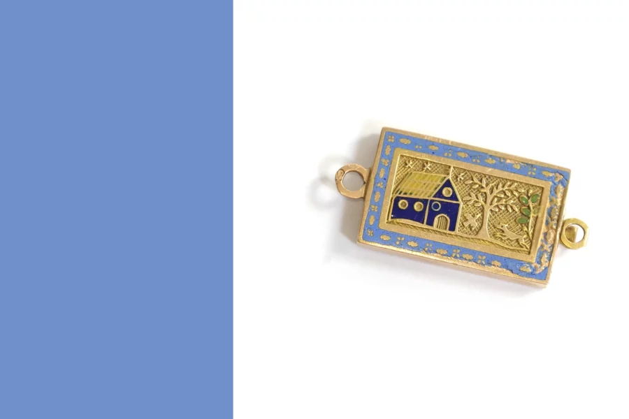 antique french enamel clasp, normandy