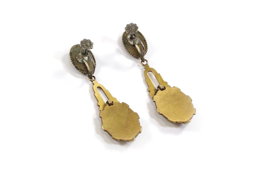 antique clip earrings in metal