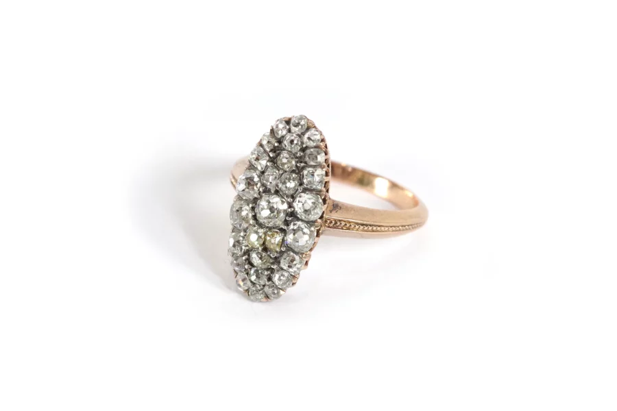diamond marquise ring in gold