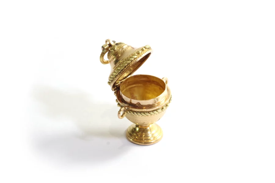 Victorian vinaigrette locket gold pendant