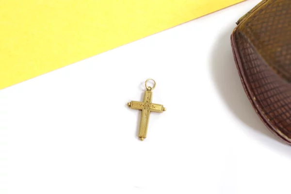 gold christian cross pendant