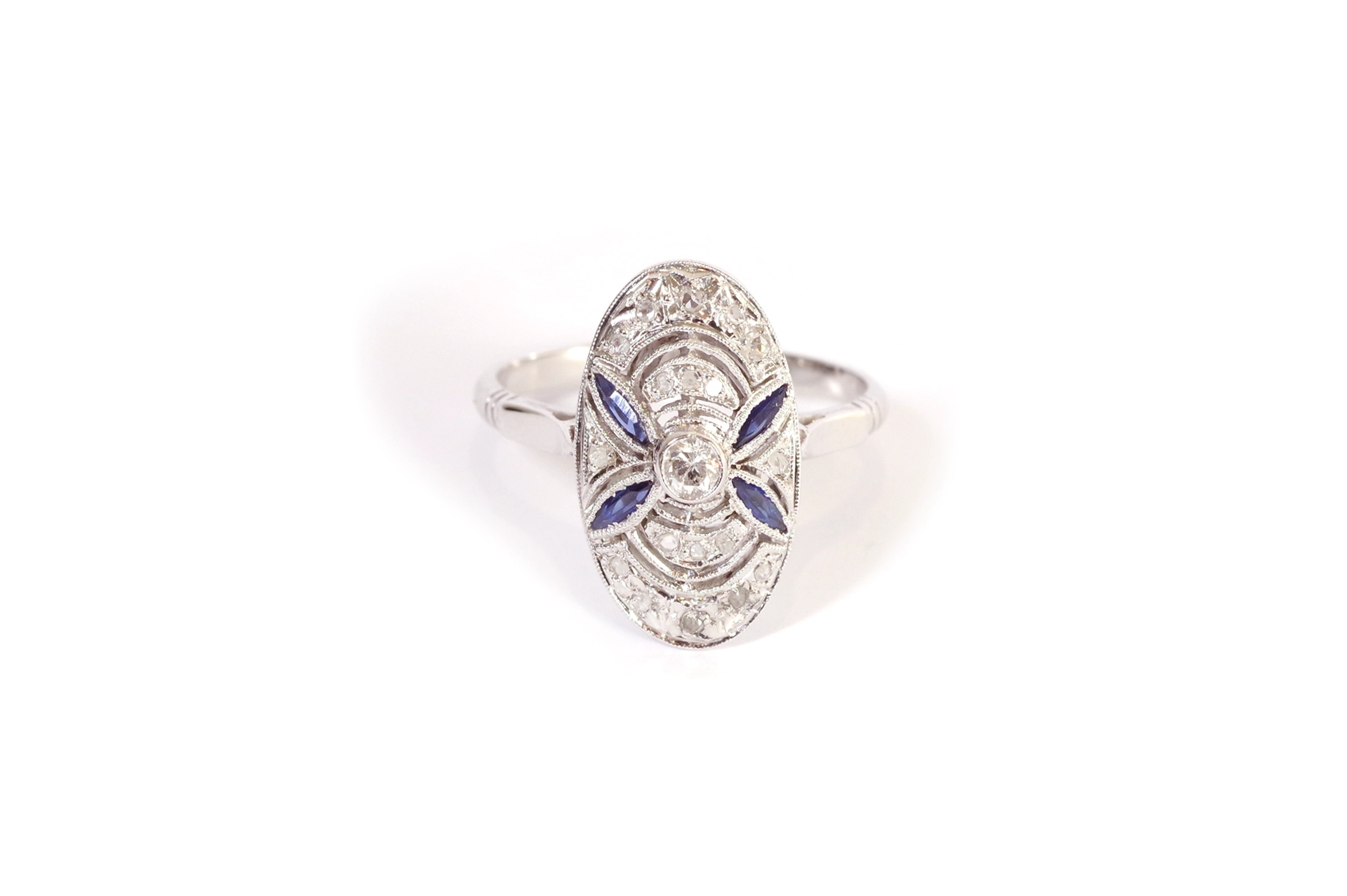 art deco sapphir diamond wedding ring