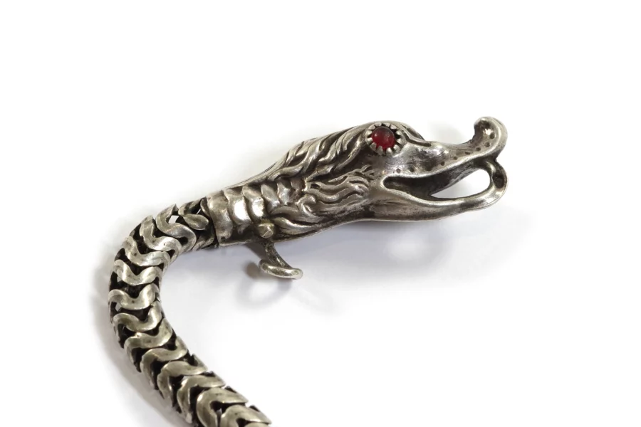 antique silver snake chain