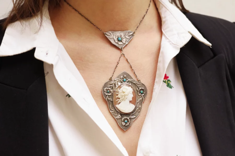 antique silver art nouveau necklace