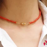 Coral necklace with antique barrel clasp – Maison Mohs