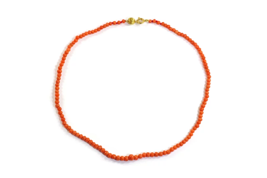 antique coral necklace with gold clasp