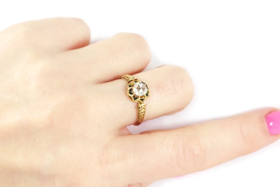 victorian enamel diamond ring