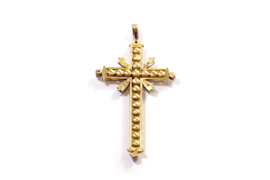 Amethyst gold cross pendant