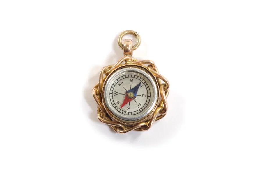 English gold compass pendant