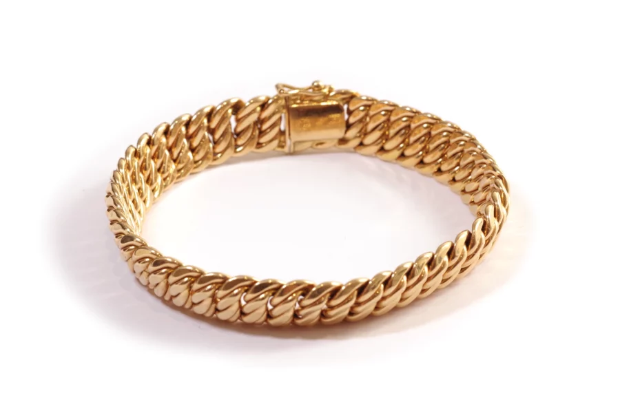 gold curb mesh bracelet