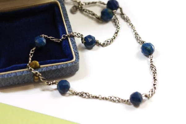 lapis lazuli pearl neckalce