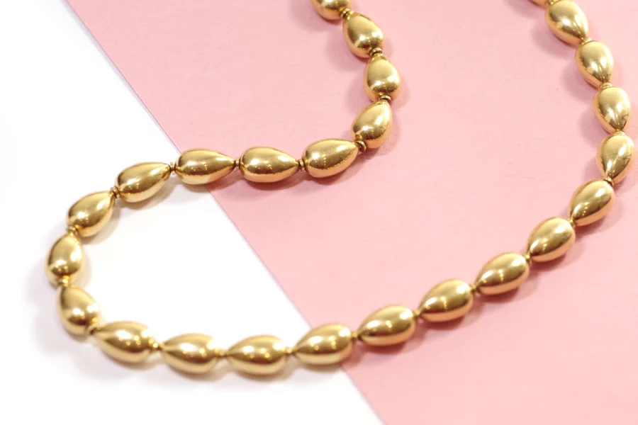 collier vintage perles d'or