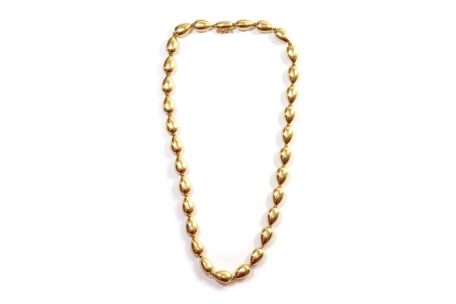 Antique gold beads pearls necklace