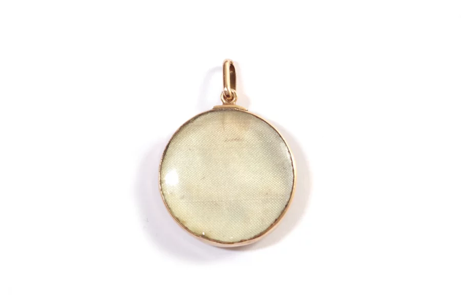 antique gold pendant eglomise