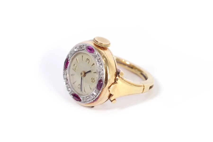 Art Deco platinum watch ring