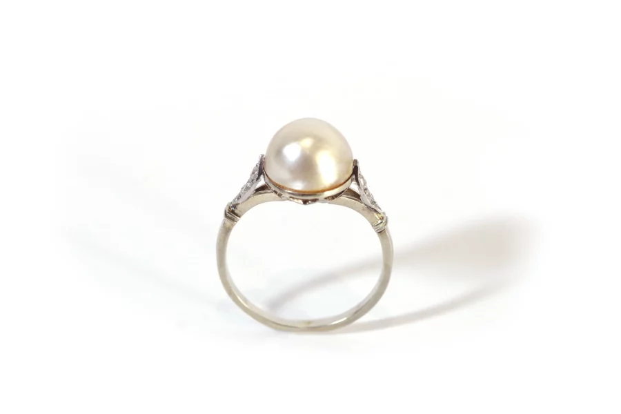 Art deco pearl ring