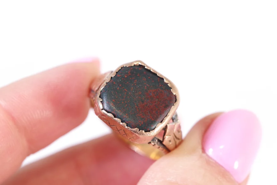 Antique signet ring with a bloodstone