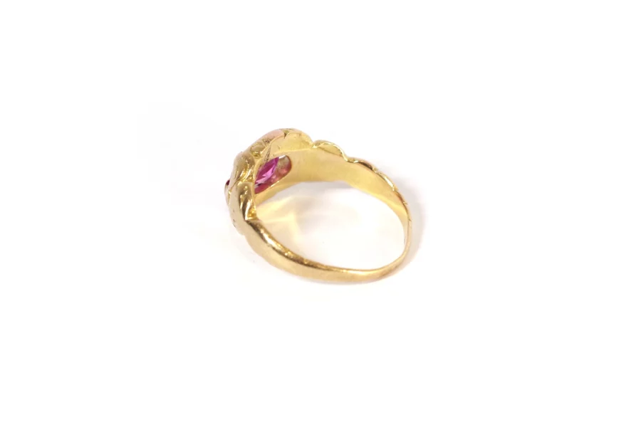 Antique pink sapphire ring