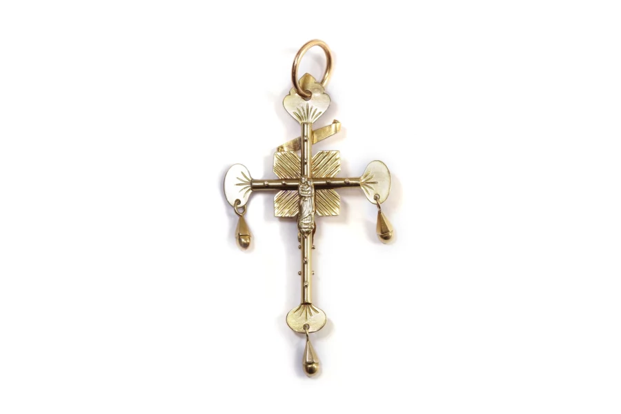 Victorian gold cross pendant