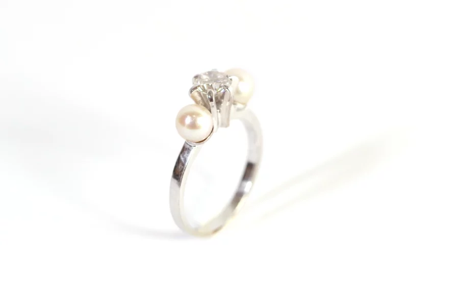 vintage pearl diamond ring