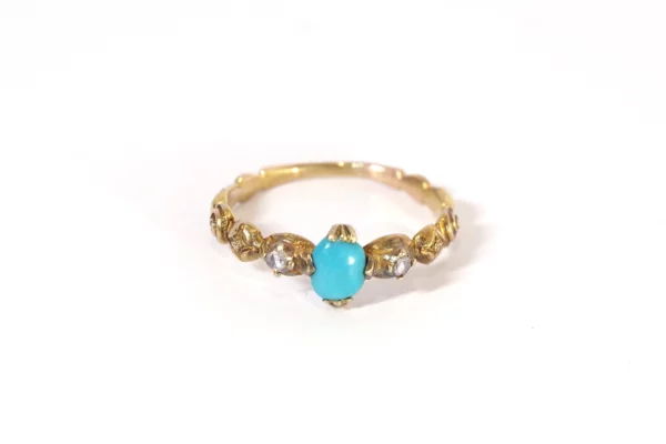 Diamond turquoise french ring