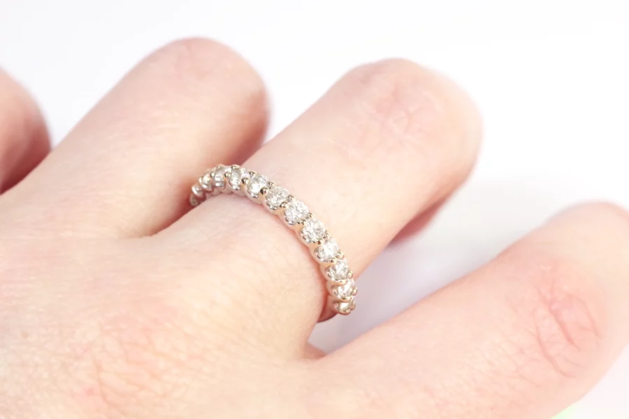 Diamond half eternity ring