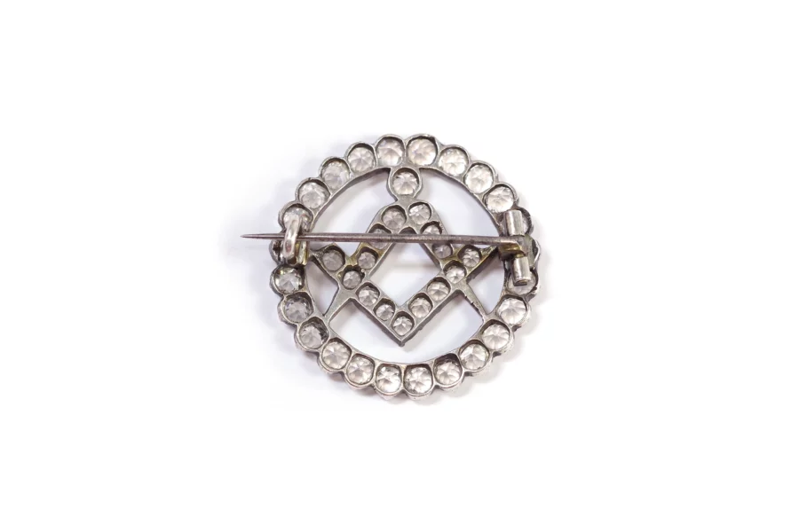 Masonic silver brooch
