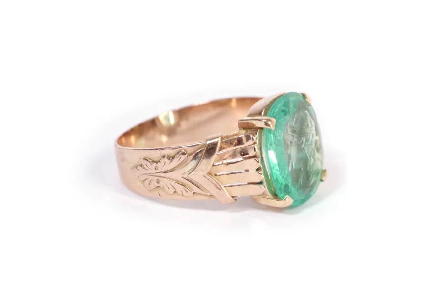 Antique emerald intaglio ring