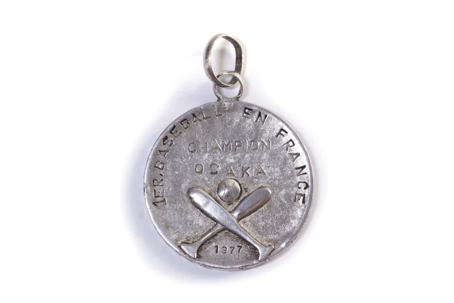 Baseball pendant in silver