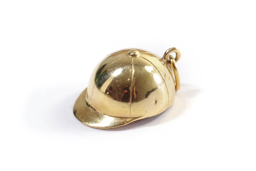 gold riding helmet pendant