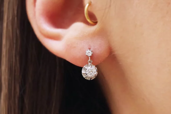Art Deco diamond 0.20ct earrings