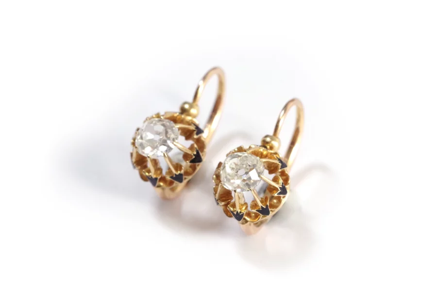 1ct diamond earrings in gold