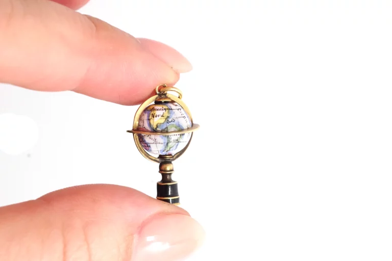 georgian enamel world globe pendant