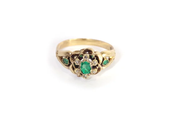 antique emerald diamond ring