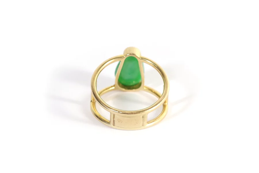 bague jade vintage en or