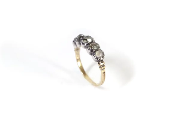Silver paste and gold ring