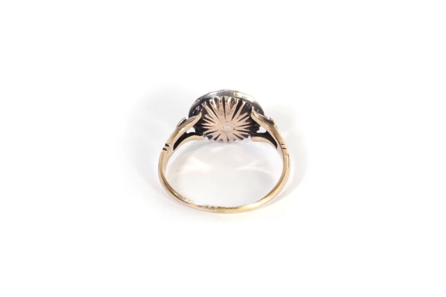 silver and gold diamond ring